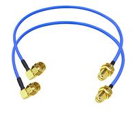 TUOLNK SMA Cable coaxial macho en ángulo recto a SMA hembra RG402 para antena 3G 4G LTE Cable de extensión SMA a SMA Cable flexible de 1,64 pies (50 cm) Paquete de 2