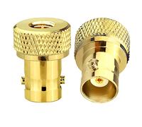 TUOLNK SMA Macho a BNC Hembra Conector coaxial RF para Radio bidireccional Walkie Talkie Adaptador coaxial RF BNC a Adaptador coaxial SMA 2 Juegos Chapado en Oro