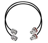 TUOLNK TNC Jumper Cable RG58 TNC Enchufe macho a TNC Hembra Bulkhead Cable de extensión de antena Wifi Cable coaxial de 20 pulgadas (50 cm) para antena inalámbrica Radio Ham, 2 unidades