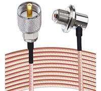 TUOLNK UHF Macho a UHF Hembra Cable flexible RG316 Antena de radio de coche Cable coaxial SO239 Macho a PL259 Hembra Cable de extensión de radio de coche en ángulo recto 16,4 pies (5M)