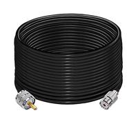 TUOLNK UHF PL259 Cable RG58 49.2Ft (15M) PL259 SO239 Cable de extensión macho a hembra Cable coaxial CB de baja pérdida Negro para radio bidireccional Radio CB Dispositivos LAN inalámbricos
