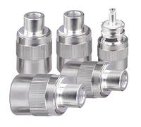 TUOLNK UHF PL259 Convertidor coaxial de soldadura de enchufe macho plateado para cable coaxial RG58 RG142 SO239 PL259 Conector adaptador coaxial macho compatible con CB Ham Radio 5Pack