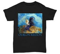 TuoMilky Brunhild - The Valkyrie by Odilon Redon Unisex 100% Cotton Short-Sleeve T-Shirts Black XXL