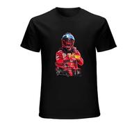 TuoMilky Carlos Sainz Charles Leclerc Racing Unisex 100% Cotton Short-Sleeve T-Shirts Black XXL