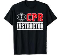 TuoMilky CPR Instructor Design Training and Teaching EMS Ambulance Funny Military Unisex 100% Cotton Short-Sleeve T-Shirts Black M