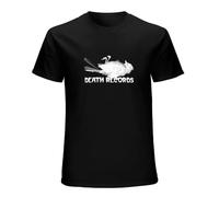 TuoMilky Death Records Logo Retro Phantom of The Unisex 100% Cotton Short-Sleeve T-Shirts Black M