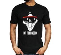 TuoMilky Dr. Feelgood Logo 1970'S Retro Unisex 100% Cotton Short-Sleeve T-Shirts Black S