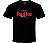TuoMilky Franks Red Hot Sauce Original Logo Cool Food Brand Unisex O-Neck 100% Cotton Short-Sleeve T-Shirts Black XL