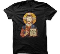 TuoMilky Jesus Says Don't Be A Dick Funny Unisex O-Neck 100% Cotton Short-Sleeve T-Shirts Black M