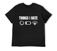TuoMilky Limited Computer Gamer Gift Things I Hate Cool Science Hobby Gift Unisex 100% Cotton Short-Sleeve T-Shirts Black XL