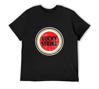 TuoMilky Lucky Strike Cigarettes Tobacco Smoke Vintage Unisex 100% Cotton Short-Sleeve T-Shirts Black M