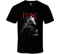 TuoMilky Meiou Elric of Melnibone Fantasy Book Series Artwork Unisex O-Neck 100% Cotton Short-Sleeve T-Shirts Black XXXL