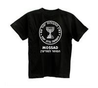 TuoMilky Mossad Israeli Intelligence Hebrew Menorah Symbol Jewish Israel Secret Unisex 100% Cotton Short-Sleeve T-Shirts Black S