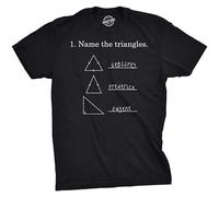 TuoMilky Name The Triangles Funny Math Sarcasm Novelty I Love Math Unisex 100% Cotton Short-Sleeve T-Shirts Black XXL