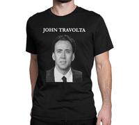 TuoMilky Nicolas Cage John Travolta Face Off Funny Unisex 100% Cotton Short-Sleeve T-Shirts Black XXL