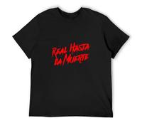 TuoMilky Real hasta La Muerte Anuel AA Album Fan Concert Unisex 100% Cotton Short-Sleeve T-Shirts Black M
