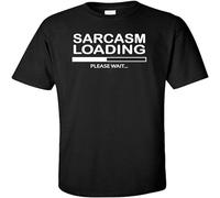 TuoMilky Sarcasm Loading Please Wait Unisex 100% Cotton Short-Sleeve T-Shirts Black L