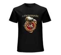 TuoMilky Whitesnake Sports Unisex 100% Cotton Short-Sleeve T-Shirts Black XXXL