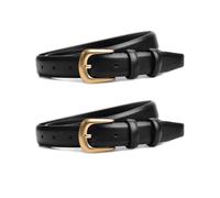 TUONYIS 2 Piezas Cinturon Mujer de PU, Cinturón de Cuero para Mujer Pantalones Vaqueros de Vestir, Cinturones de Mujer Moda Retro Cinturón para Jeans, Pantalones, Vestidos (Negro) (Negro)