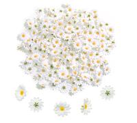 TUONYIS 200 Piezas Margaritas Artificiales 4 cm Artificial Margaritas Flores Cabezas Mini Flores, Gerbera, Margarita, Flores de Margarita, Decorativa, para casa, jardín, Boda (Blanco)