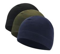 TUONYIS 3 Paquetes de Gorro con Calavera Hombre Mujer, Gorro Térmico de Invierno para Correr, Gorro con Cubre Orejas, Gorros de Algodon para Correr Ciclismo Dormir (3 Colores)