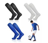 TUONYIS 3 Pares Calcetines de Fútbol para Hombre Calcetines Futbol Largo Hombre Calcetines Antideslizantes Futbol Hombre Calcetines de Deportede Medias de Fútbol EU 39-44 (Multicolor)