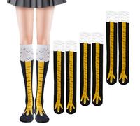 TUONYIS 3 Pares Calcetines de Pata de Pollo, calcetines de Pierna de Pollo Calcetines Divertidos para Adultos (FR/ES, Letras, Talla única, Negro)