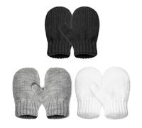 TUONYIS 3 Pares Manoplas de Punto de Invierno para Bebés, Guantes de Punto para Niños, Guantes de Invierno para Bebé Guantes de Punto Cálidos para Niñas y Niños de 1 a 4 Años (3 Colores) (3 Colores)