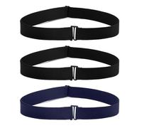 TUONYIS 3 Piezas Cinturón Invisible Para Mujer, Cinturón Ancho Elástico, Cinturón Elástico Ajustable, Cinturón Elástico Invisible con Hebilla Plana, para Jeans, Vestido, Camisa, Pantalones, Sudadera