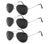 TUONYIS 3 Piezas Gafas de Sol Estilo Aviador para Niños Niñas, Protección UV400 Gafas de Sol para Infantiles con Marco de Metal de Acero Inoxidable, Gafas para Infantiles de 4 a 11 años (Negro)