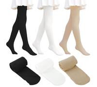 TUONYIS 3 Piezas Mallas Lisas para Niñas, Medias de Ballet para Niña, Calcetines Ballet Niña 4 a 8 Años para Casual Baile Escuela (3 colores)