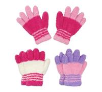 TUONYIS 4 Pares Guantes de Invierno para Niños, Guantes Mágicos para Niños, Guantes Elásticos y Cálidos Guantes de Punto para Niñas y Niños de 3 a 6 Años (Vistoso) (Vistoso)