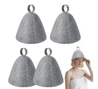 TUONYIS 4 Piezas Sombrero de Sauna, Cómoda Gorro de Fieltro para Sauna para Hombres y Mujer, Accesorios de Saunas de Baño Unisex para Saunas, Spas, Baños (Gris)