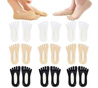 TUONYIS 9 Pares Calcetines de Dedo para Mujer, Calcetines Ortopédicos Antideslizantes de Compresión, Transpirable Calcetines de Corte Bajo Invisibles con Cinco Dedos Mujer EU36-40 (3 Colores)