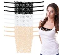 TUONYIS 9 Piezas de Inserciones de Brasier con Clip Camisola con Brasier Integrado, Chaleco de Panel de Modestia, Inserto de Encaje para Mujer, Camisola de Encaje para Sostén de Ajuste Simulado