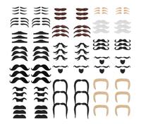 TUONYIS 96 Piezas Bigote Autoadhesivo, Barba Falsa Barbas Adhesivas, Novedad Carnaval Fiesta Barba Labio Superior Barba, para la Fiesta de Navidad cumpleaños,Disfraces, Carnaval (Cuatro Colores)