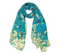 TUONYIS Bufandas largas con estampado de pájaros para mujer, ligeras para el cuello, chales, adecuadas para la vida cotidiana, regalos para mamá, regalos secretos de Papá Noel para ella., azul, 180*90