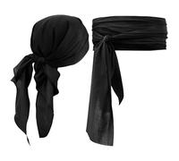 TUONYIS Conjuntos de Accesorios de Vestuario de Pirata Negro,Disfraz de PIAta Renacentista Medieval, Accesorios de Capitán Pirata para Adultos PiRate Party Halloween Carnival (Negro)