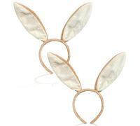 TUONYIS Diadema de Orejas de Conejo para Fiestas de Pascua - 2 Piezas Accesorios de Disfraces Conejito (Marrón)