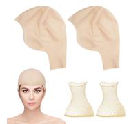 TUONYIS - Gorro de calvo de látexm, 4 piezas con gorro de calvo de látexm, gorro de pelucas calvo para maquillaje, para Halloween, disfraces, Color de piel., Talla única