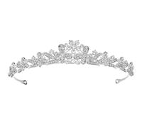 TUONYIS Tiara Corona de Cristal con Diamantes de Imitación Novia Boda Tocado Tiaras Diamantes Imitación Elegante Princesa Diadema Fiesta de Cumpleaños Nupciales Bailes Coronas de Princesa (Plata)