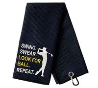 TUONYIS Toalla de golf divertida para hombres, accesorios de golf con clip, divertida bola de toalla de golf negra para tío, hombres, golfistas, amantes, regalos de jubilación de Navidad y cumpleaños