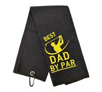 TUONYIS Toalla de golf para papá, regalos divertidos de golf para papá, accesorios de golf con clip, divertida toalla de golf negra para tío, hombre, golfista, amante del golf, regalos de jubilación