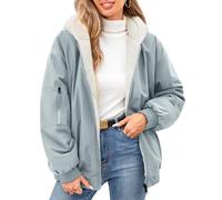 Tuopuda Chaqueta de Invierno para Mujer Parka con Capucha Reversible Abrigos Forro polar Chaqueta de Manga Larga Chaqueta Casual(Azul,S)