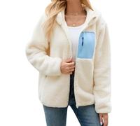 Tuopuda Sudaderas con Capucha Mujer de Forro Polar Manga Larga Sudadera con Bolsillos Sudadera con Cremallera Caliente y Esponjoso Chaquetas Otoño Invierno(Beige,M)
