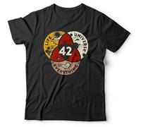 TUOPUKEJI Colour The Answer is 42 - Camiseta de manga corta para hombre unisex y niños, divertida guía de autoestopista, ciencia ficción, Negro, XL