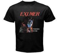 TUOPUKEJI Exumer Possessed by Fire Trash Metal Band Men Black T-Shirt, Negro , L