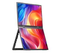 TUOPUONE 14inch Dual-Screen Portable Monitor, Dual-1080p High Definition Foldable Screen, 100% sRGB, 178° Wide Viewing Angle, Built-in Gravity Sensor, Hi-Fi Speaker, Supports Multiple Display Modes