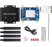 TUOPUONE 5G DONGLE - Placa de expansión USB 3.2 con carcasa de aleación de aluminio, antenas cuádruples integradas, interfaz M.2 Key B con módulo RM520N-GL 5G (global)