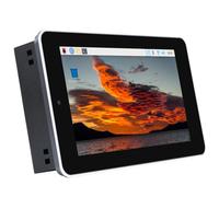 TUOPUONE 7inch Capacitive Touch Screen All-In-One Kit Compatible with Raspberry Pi CM4 800 × 480 Pixels Resolution Along with Toughened Glass Panel More Safe To Use with 5MP Camera Aluminum Case